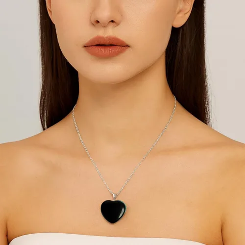 Vista 59 de Gempires Love - Collar con colgante de cristal de corazón para mujer, chapado en plata, cadena ajustable de 18 + 2 pulgadas