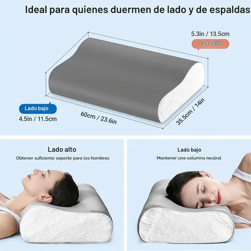 Vista 7 de Almohada cervical de espuma viscoelástica para el cuello de Elviros