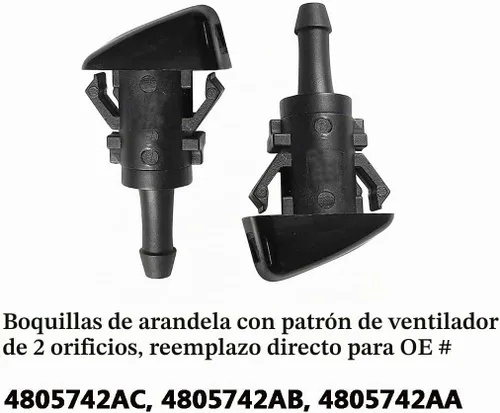 Vista 2 de 4805742AC Compatible con boquillas de limpiaparabrisas RAM Premium Compatible con camiones Dodge RAM 1500-5500 2009-2024 Chorro de boquilla