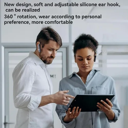 Vista 3 de Auriculares Bluetooth, auricular inalámbrico de una sola oreja con micrófono ENC con cancelación de ruido, 30 horas de tiempo de llamada