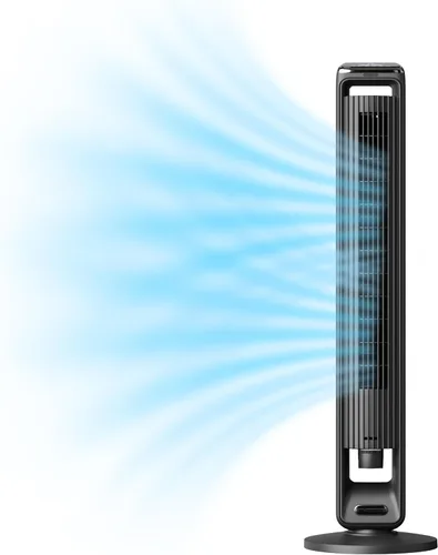 Vista 9 de Emerson SmartVoice - Ventilador de torre de 29 pulgadas, control de voz sin Wi-Fi, ventilador de torre inteligente para dormitorio, oscilación