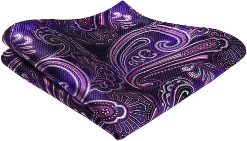 Vista 206 de HISDERN Pajaritas para hombre, corbatín de cachemira para hombre, corbata de lazo y bolsillo cuadrado, juego formal de esmoquin para boda