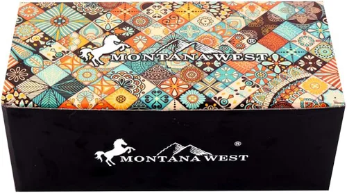 Vista 8 de Montana West - Sandalias patrióticas para mujer, con ornamento de metal, de plataforma, tipo vaqueras