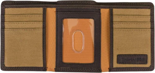 Vista 4 de Timberland PRO Cartera triple RFID de cuero para hombre con ventana de identificación