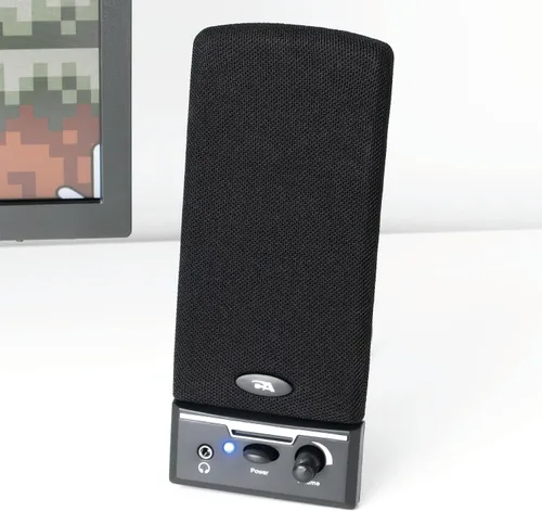 Vista 7 de Cyber Acoustics Altavoces de computadora CA-2014, sonido estéreo completo, controles convenientes, configuración fácil