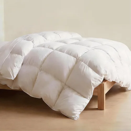 Vista 10 de URBANLIFE Goose Down Fiber Comforter 2PCS, Duvet Insert, King, Grey