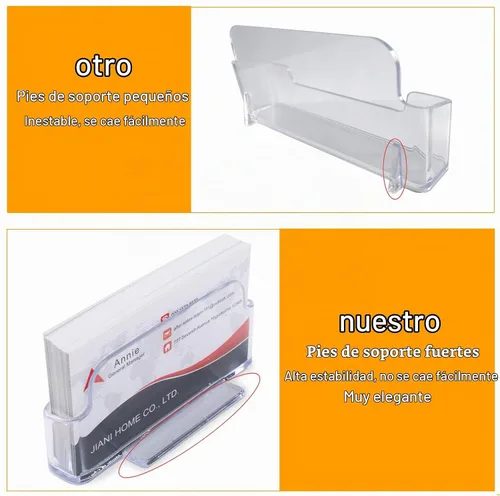 Vista 4 de Paquete de 16 tarjeteros transparentes para escritorio, pantalla de tarjetas de visita de plástico acrílico para oficina, cabina de exposiciones