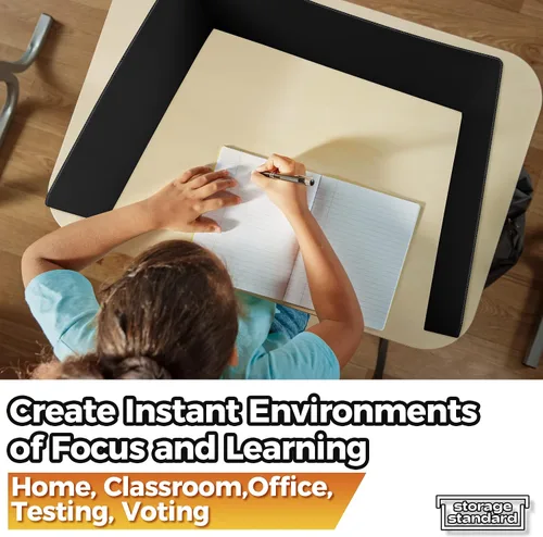 Vista 9 de 4 paquetes de divisores de escritorio para estudiantes - Divisor de estudio de plástico duradero y resistente al agua, carpetas de aula