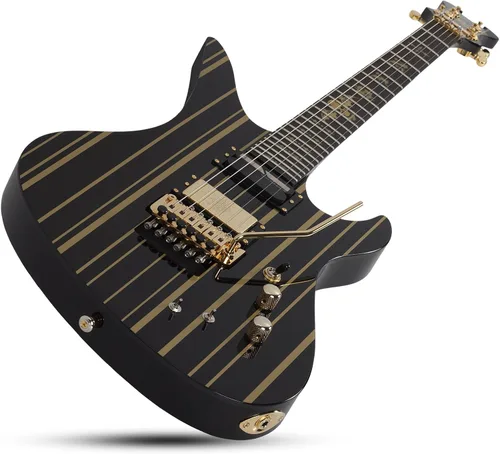 Vista 2 de Schecter Synyster Gates Custom-S - Negro con rayas doradas