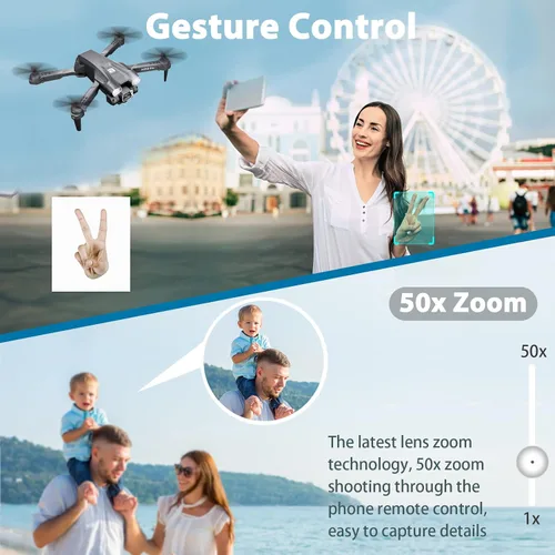 Vista 5 de MOCVOO Drone con cámara para adultos, drones mini FPV HD 1080P para niños principiantes, juguetes plegables de cuadricóptero RC para niños y niñas