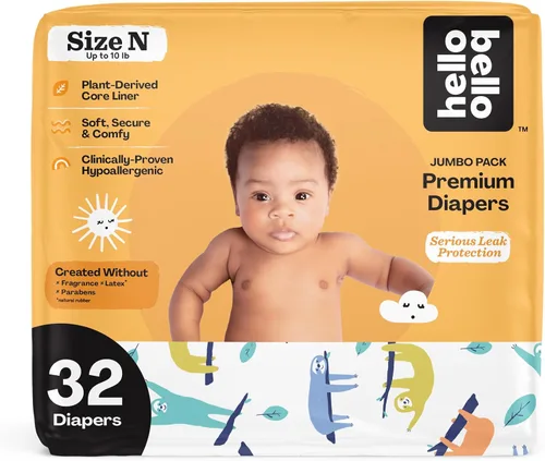 Vista 15 de Hello Bello Premium - Pañales para bebé de talla recién nacido, 32 unidades de pañales desechables, extra absorbentes, hipoalergénicos con ajuste