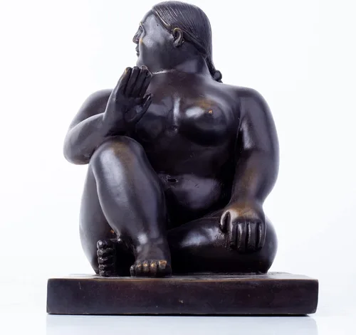 Vista 10 de Estatua de mujer gorda decorativa 100% bronce fundido escultura de yoga femenina hermosa y resistente de 10.6 pulgadas, regalo de bronce