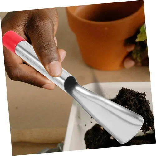 Vista 7 de Paleta de jardín de acero inoxidable, herramientas de mano ergonómicas para excavar y plantar plantas, palas de jardinería ligeras y portátiles