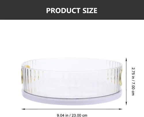Vista 3 de Kichvoe Bandeja giratoria de almacenamiento de cosméticos, organizador de escritorio para maquillaje, cuidado de la piel, artículos diversos, diseño