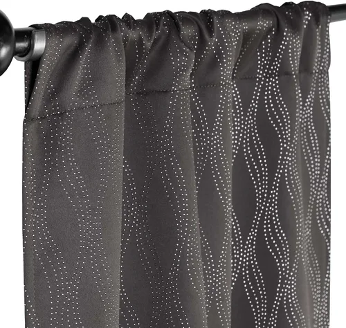 Vista 2 de BLUENILEMILLS Paneles de cortinas opacas para oscurecer la habitación con bolsillo para barra, cortinas perfectas para ventanas de cocina