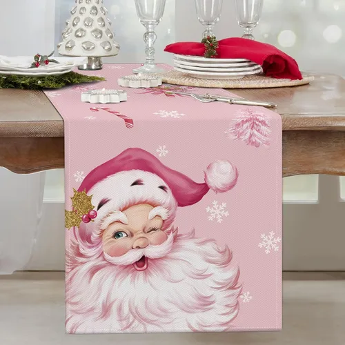 Vista 8 de Bonhause Camino de Mesa Navideño a Cuadros Buffalo Rojo y Negro de 13x72 Pulgadas Xmas Believe Trineo Decoración Estacional de Invierno para Mesa