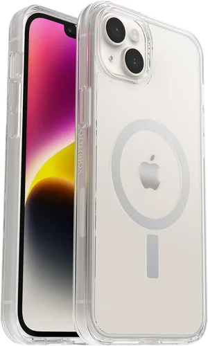 Vista 12 de OtterBox Symmetry - Funda con MagSafe para iPhone 14 Plus (SOLAMENTE), embalaje no minorista - Rosa translúcido transparente (Polvo de Hada)