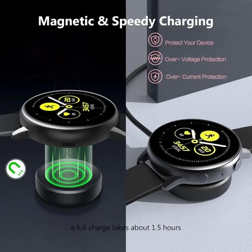 Vista 3 de Paquete de 2 adaptadores de cargador de reloj compatibles con Samsung Galaxy Watch 8/8 Classic /7/6/5/4/3/FE/Active 2/Active Classic/5/5 Pro/4/4
