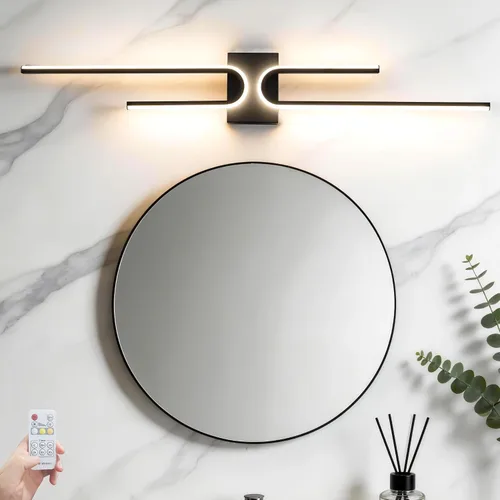 Vista 9 de Modernas lámparas de baño doradas, luz LED de tocador con control remoto, lámpara de tocador de baño sobre espejo, luces de pared para dormitorio