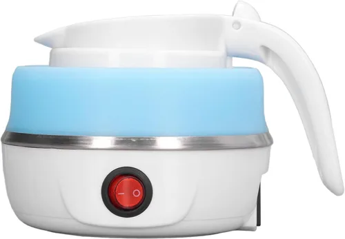 Vista 8 de Haofy Hervidor eléctrico plegable, 0.6L 400W US Plug 110V Slim Diseño plegable para viajes Hervidor de agua caliente portátil, Azul