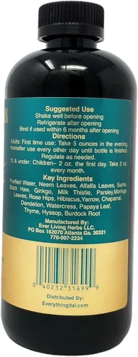 Vista 2 de Natural Herbal Detox 16 Oz. Neem, Burdock Root, Dandelion, Nutrients & Deep Cleansing