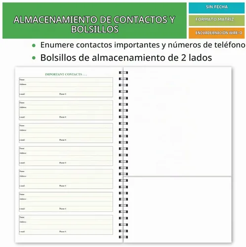 Vista 7 de HS-90 - Planificador de lujo para el año completo, para estudiantes de preparatoria, 40 semanas