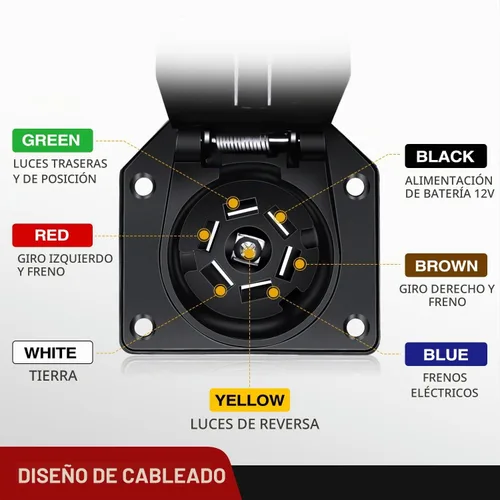 Vista 5 de Nilight Cable de Extensión para Enchufe de Remolque de 7 Vías 12 Pies Resistente Conector de 7 Pines Cable de Arnés de Cableado 10-14 AWG Terminales