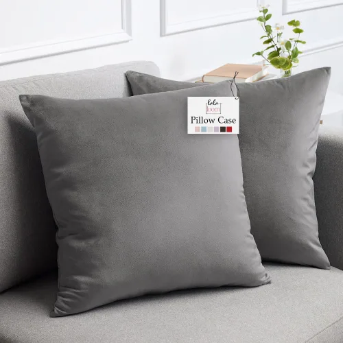 Vista 17 de lalaLOOM Fundas de almohada de terciopelo, juego de 2 almohadas cuadradas decorativas para el hogar, fundas suaves de acento, fundas de almohada