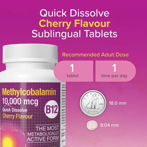 Vista 3 de Natural Factors Metilcobalamina 10,000 mcg - Suplemento de vitamina B12 en forma metabólicamente activa - Suplemento apoya la formación celular