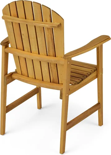 Vista 8 de Acacia Wood Adirondack Chairs: Classic Outdoor Seating for Patio & Garden - Natural Wood Set of 2 with 300lb Capacity & Easy Assembly