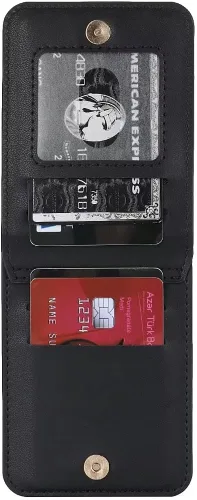 Vista 9 de Funda de lujo con cremallera para Samsung Galaxy Z Flip 3, con función atril, tarjetero ajustable, correa cruzada ajustable, funda con tapa a
