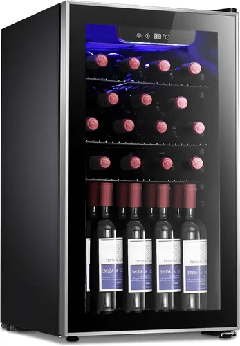 Vista 17 de Antarctic Star Mini refrigerador de 18 litros de 24 latas, refrigerador de bebidas con compresor silencioso, luz LED, refrigerador pequeño