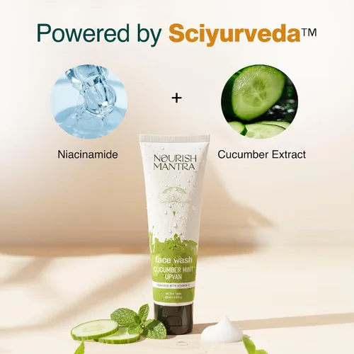Vista 2 de Nourish Mantra - Lavado facial Upvan de pepino y menta Alimentado con vitamina C, pepino y niacinamida Lavado facial para todo