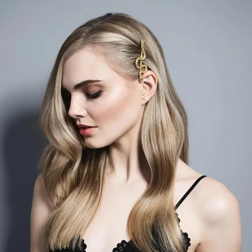 Vista 3 de The Hair Edit Temptation Bobby Pins - Pinzas decorativas de metal dorado en forma de serpiente