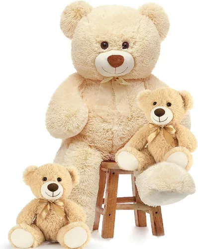 Vista 27 de MorisMos Oso de Peluche Gigante, Oso de 39 Pulgadas, Animales de Peluche Grandes con Huellas Grandes, Osos de Peluche de Regalo para Niños
