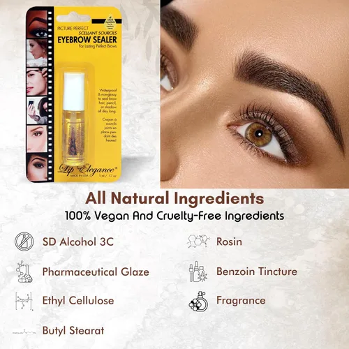 Vista 6 de Lip Elegance Sellador de cejas – Gel transparente impermeable para cejas para una sujeción extrema, 0.17 onzas (paquete de 2)