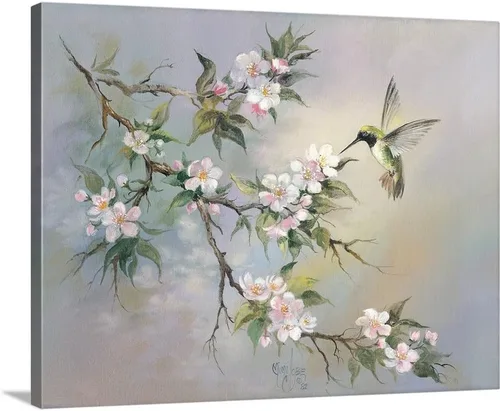 Vista 11 de CANVAS ON DEMAND Mimi Jobe, lienzo enmarcado con diseño de colibrí, diseño tradicional, decoración del hogar, vida silvestre, arte de pájaros, 10 x