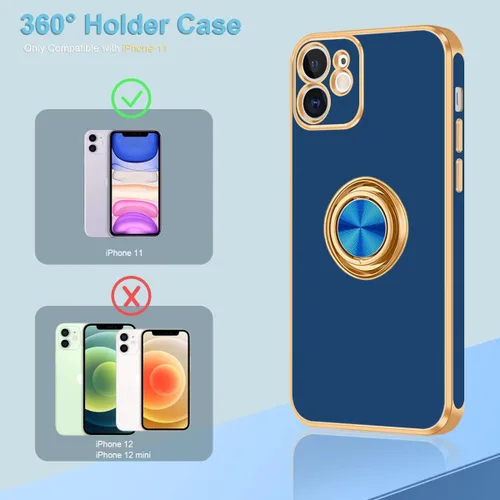 Vista 2 de Fingic Funda para iPhone 11, Funda para iPhone 11 con Soporte de Anillo [Soporte de Anillo Giratorio de 360° Base Magnética]
