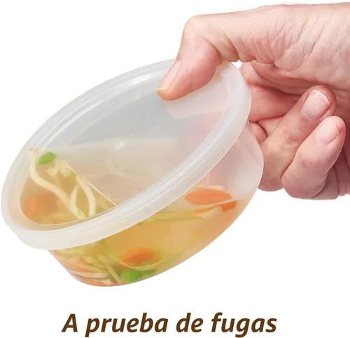 Vista 3 de Durahome – Recipientes de plástico deli con tapas, calidad premium, apto para microondas, transparente almacenamiento de alimentos, contenedor
