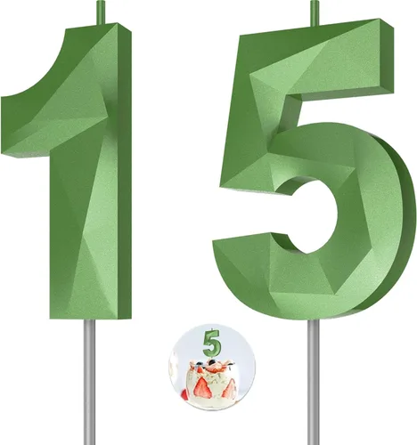 Vista 38 de Velas de cumpleaños con números (0 velas negras), forma de diamante 3D, decoración de pastel de feliz cumpleaños para niños y hombres, cumpleaños