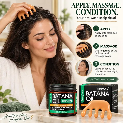 Vista 7 de WEEMOTD Batana Oil + PDRN bálsamo para el cabello y el cuero cabelludo