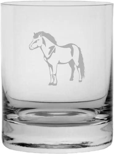 Vista 67 de Abaco Barb - Vaso de whisky con temática de caballo grabado (10.25 onzas)