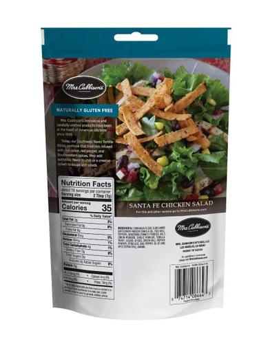 Vista 2 de Mrs. Cubbison's Tiras de tortilla – Estilo Santa Fe, ideal para aperitivos, sopa y ensalada – Sabor suroeste, 4 onzas (paquete de 9)