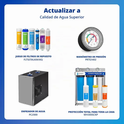 Vista 9 de Sistema de filtro de agua de ósmosis inversa Express Water, reducción de cloro, Certificado NSF Certificado NSF, grifo cromado moderno, detección