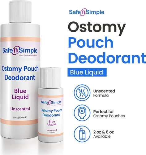 Vista 3 de Safe n' Simple Bolsa de desodorante para ostomía - Desodorante seguro - Eliminador de olores para bolsa de colostomía - Suministros desodorizantes