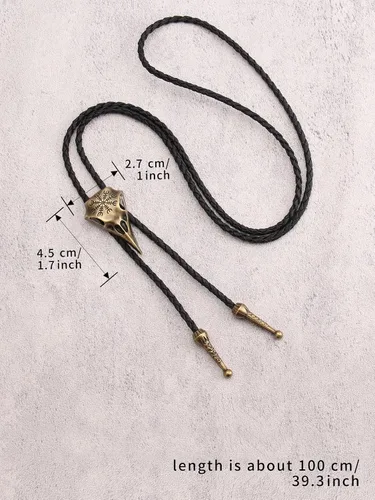 Vista 345 de Jeilwiy Corbata de bolo para hombre, corbata de vaquero occidental, collar de corbata de bolo dorado, corbata de cuero, corbata de Halloween