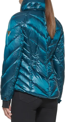 Vista 4 de GUESS Puños de tormenta acolchados para mujer, chaqueta de transición acolchada