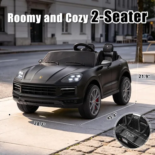 Vista 6 de Juguetes para niños pequeños de 24 V, auto con licencia Porsche Negro