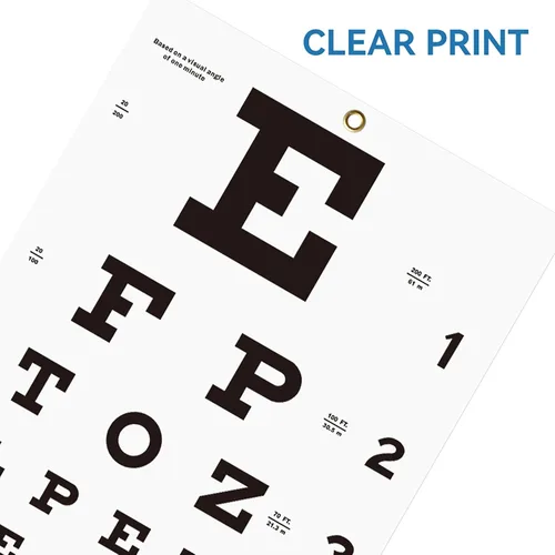 Vista 4 de Snellen - Tabla de ojos con adhesivo de fijación de 11 x 22 pulgadas, gráficos oculares para exámenes oculares, ideal para el consultorio