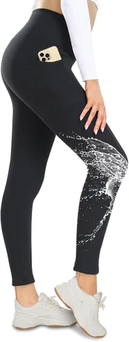 Vista 23 de NexiEpoch - Leggings de forro polar para mujer, pantalones de yoga de invierno de cintura alta, control de abdomen, suaves, térmicos, cálidos